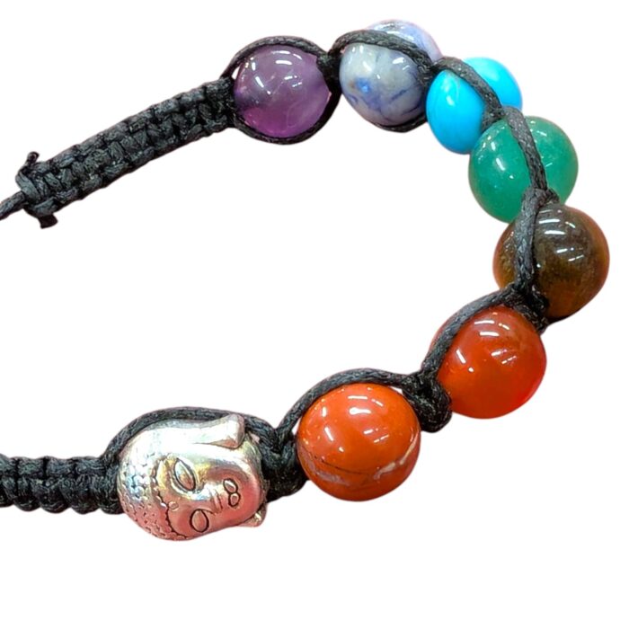7 Chakra Crystal and Healing Stone Bracelet - Buddha Bead - Image 2