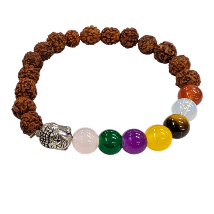 7 Chakra Healing Crystals with Rudraksha beads Bracelets - Image 2