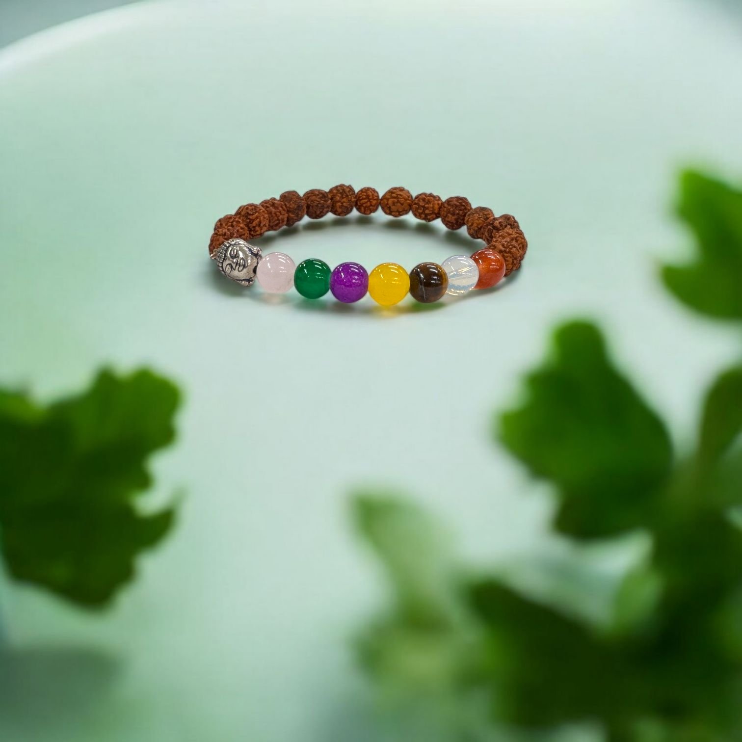 PXL_20251203_220539646.jpg 7 Chakra Healing Crystals with Rudraksha beads Bracelets - Image 1