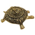 Brass Tortoise with Lord Ganesha on Back - 7.5 inch - Image 2