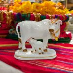 White Kamdhenu - 4 inches | Marble Look | Annapurna for home