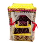 Laddu Gopal Bedroom with Net curtains – Yellow | Small – 9 inch - Image 4