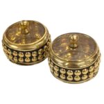 Brass kumkum box - Set of 2 - Image 2