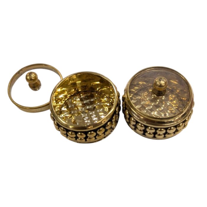 Brass kumkum box - Set of 2 - Image 3