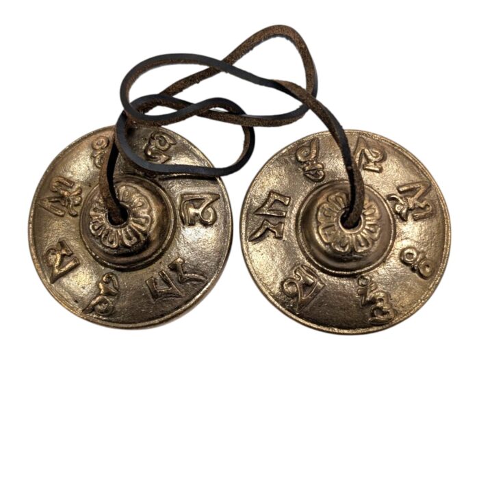 Handmade Bronze Tingsha Bell – 6.7 cm | Tibetan hand cymbals - Image 4