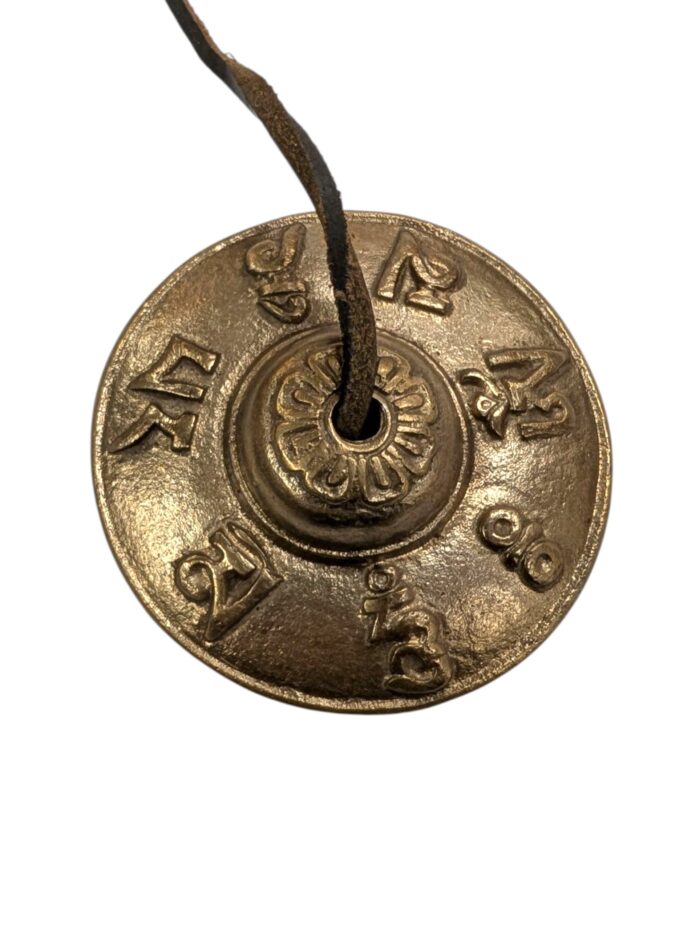 Handmade Bronze Tingsha Bell – 6.7 cm | Tibetan hand cymbals - Image 3