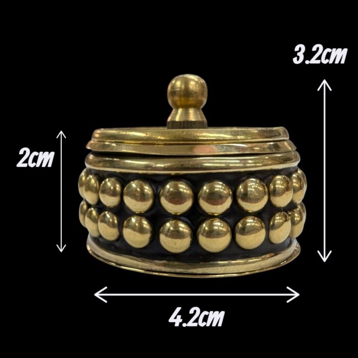 Brass kumkum box - Set of 2 - Image 4