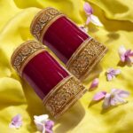 Floral Kundan Bridal Chura - Red | Wedding Chura for Bride