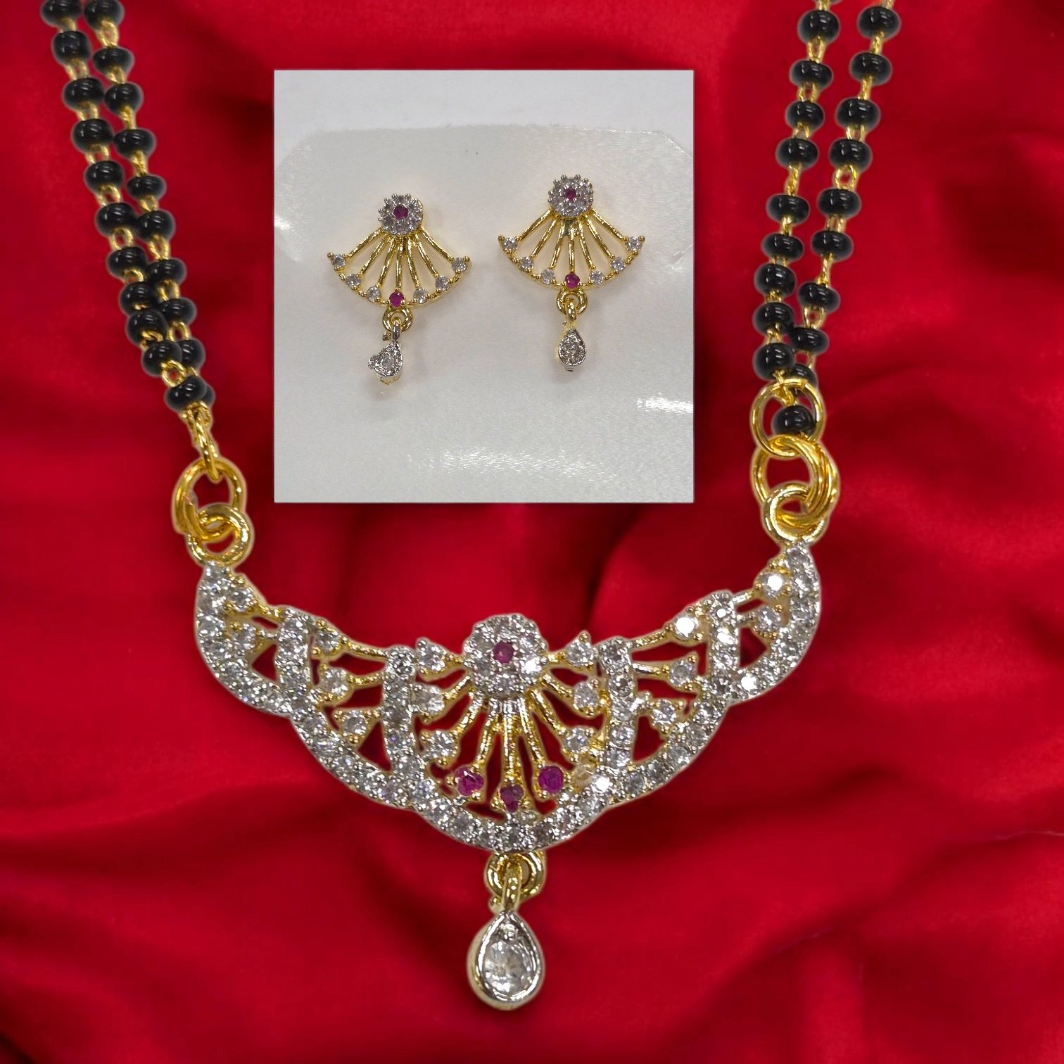 Mangalsutra with matching Earrings | Ethnic Indian jewellery set Mangalsutra with matching Earrings | Ethnic Indian jewellery set