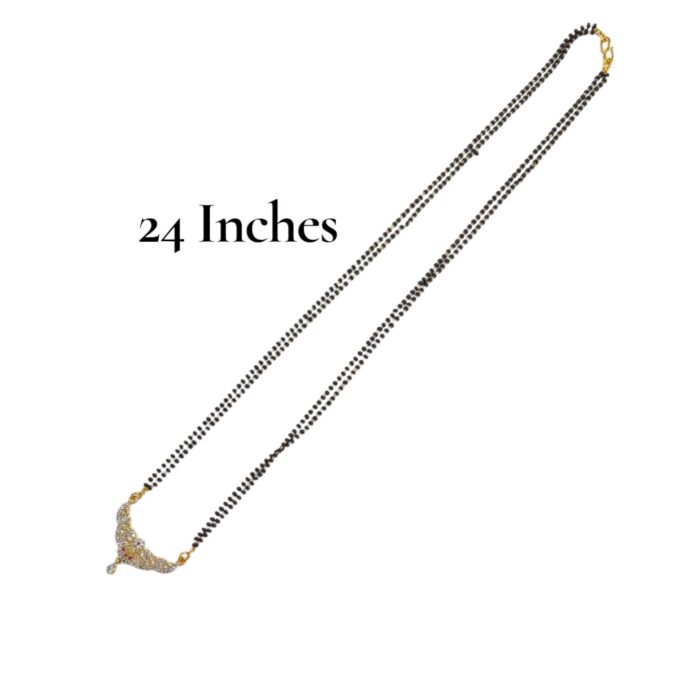 24 inch double line mangalsutra chain with black beads
