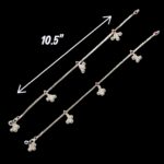 Dimensions of pair of silver anklets | 925 sterling silver