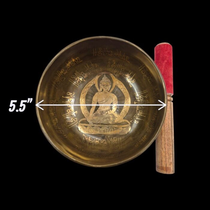 Fine Etched Handmade Singing Bowl - 5.5 inch - Image 6