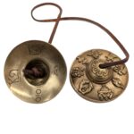 Handmade Bronze Tingsha Bell with Buddhist symbols - 6.7 cm - Image 4