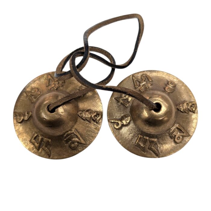 Handmade Bronze Tingsha Bell – 6.1 cm | Tibetan hand cymbals - Image 2