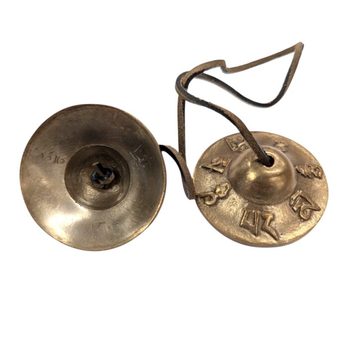 Handmade Bronze Tingsha Bell – 6.1 cm | Tibetan hand cymbals - Image 4