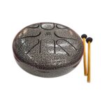 Metal tongue drum set comes with 2 mallets and a cotton carry case
