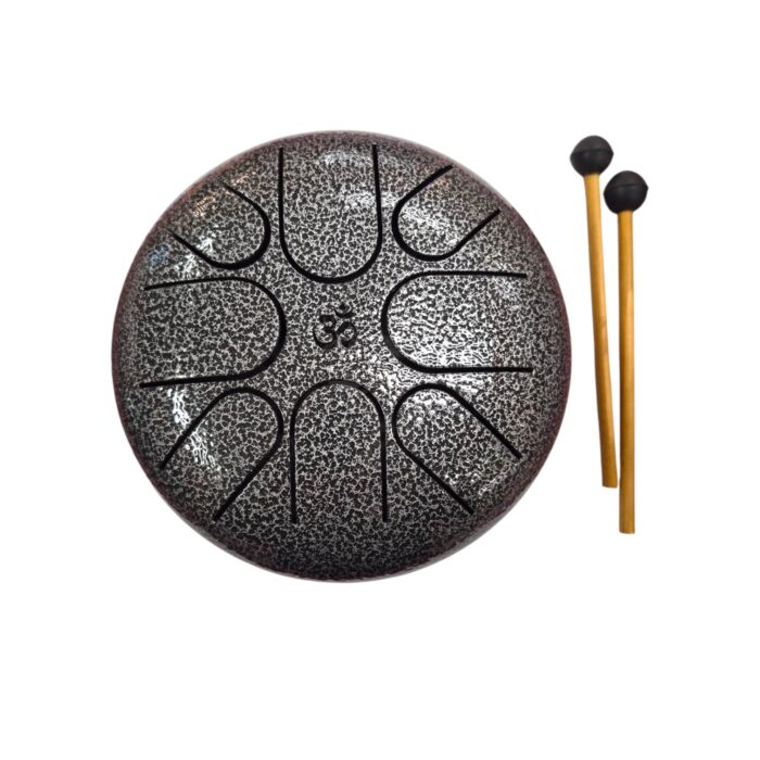 Top profile view of the 6.5 inch steel tongue drum set