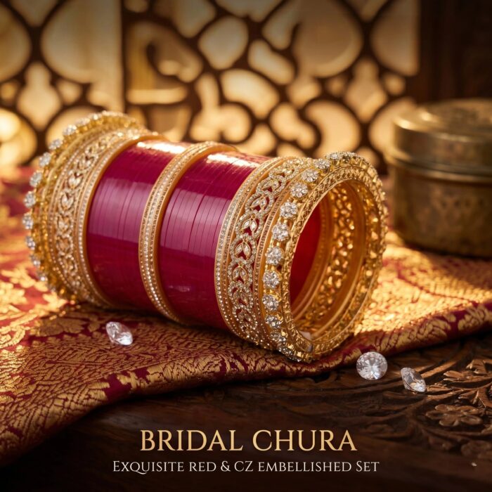 Red wedding Chura bangles for women