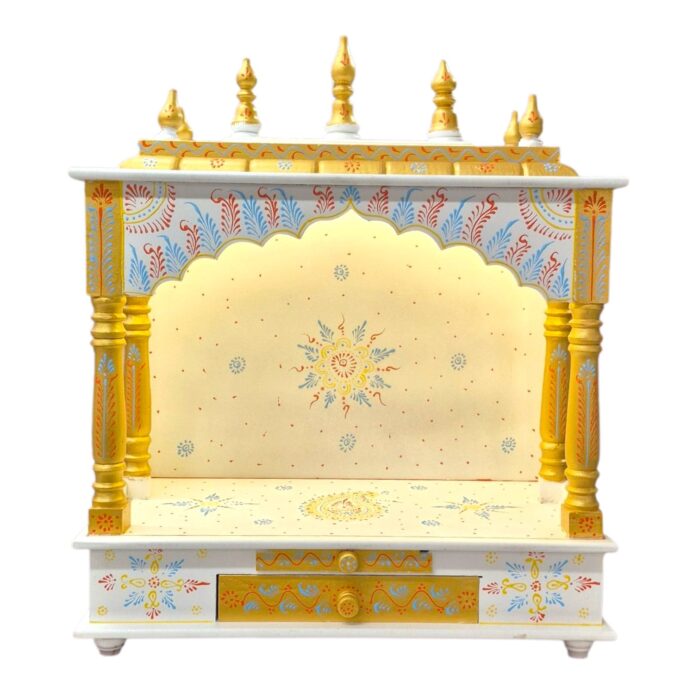 Close up of puja mandir for home