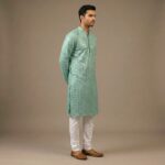 Side profile of the elegant party wear Kurta for men