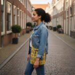 Cotton Sling Bag with Om Print - Yellow - Image 2