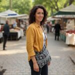 Cotton Sling Bag with Om Print - Black - Image 2