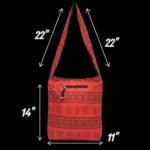 Cotton Sling Bag with Om Print - Red - Image 4