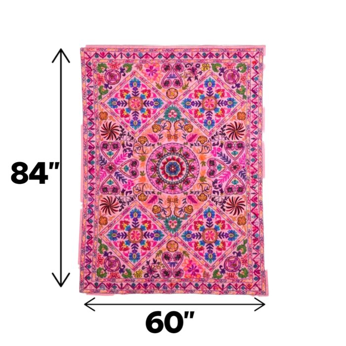 Embroidery Cotton Tapestry - Lite Pink - Image 5