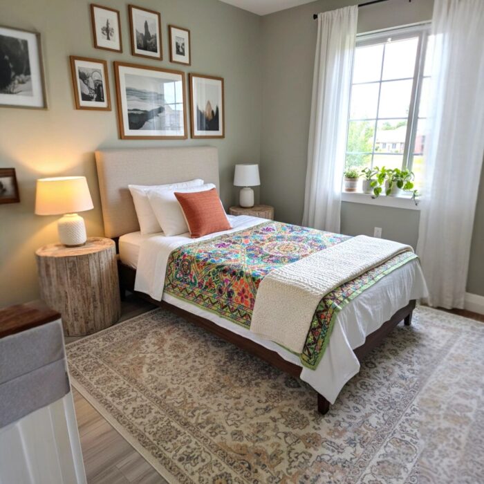 Embroidery Cotton Tapestry - Lite Green - Image 3