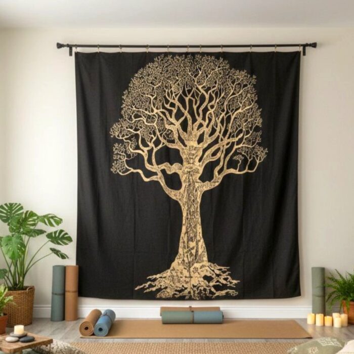 Tree - Golden-Black Tapestry - Big - Image 2