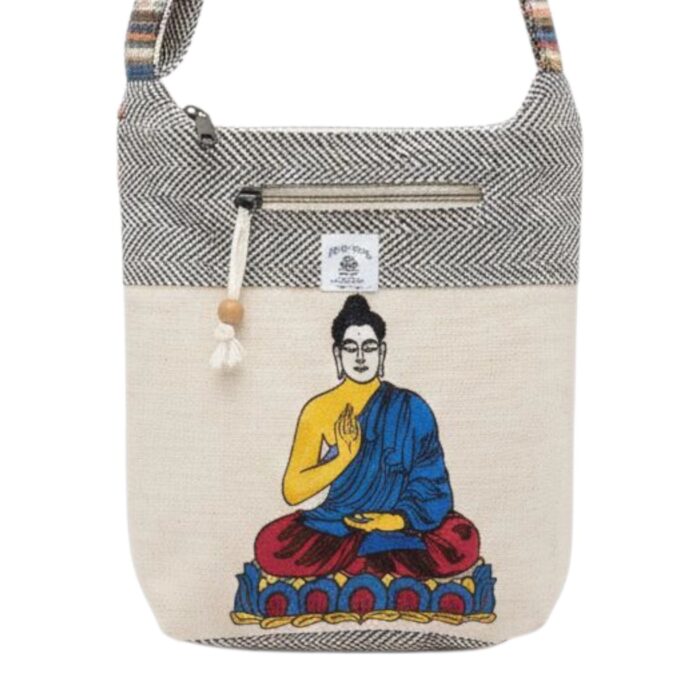 Natural Hemp Shoulder Bag - Buddha - Image 3
