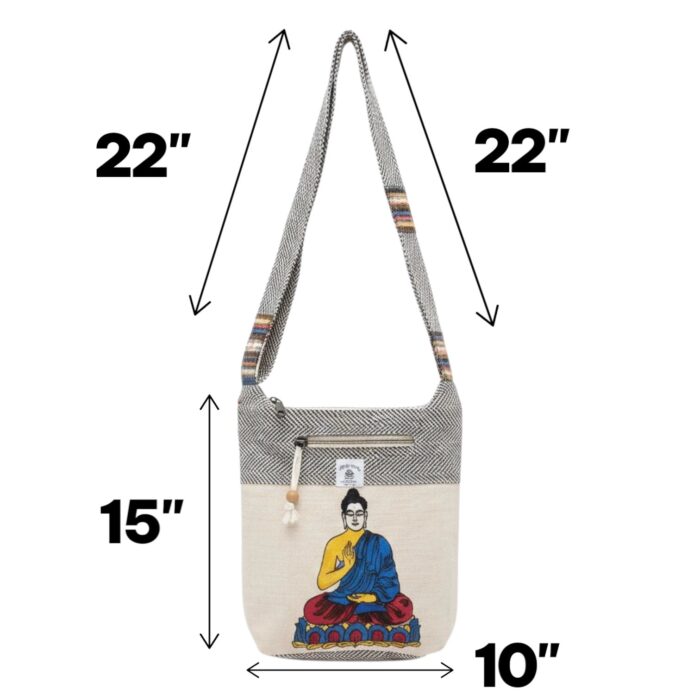 Natural Hemp Shoulder Bag - Buddha - Image 4