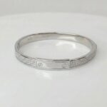 925 sterling silver CZ stone bracelet close-up view