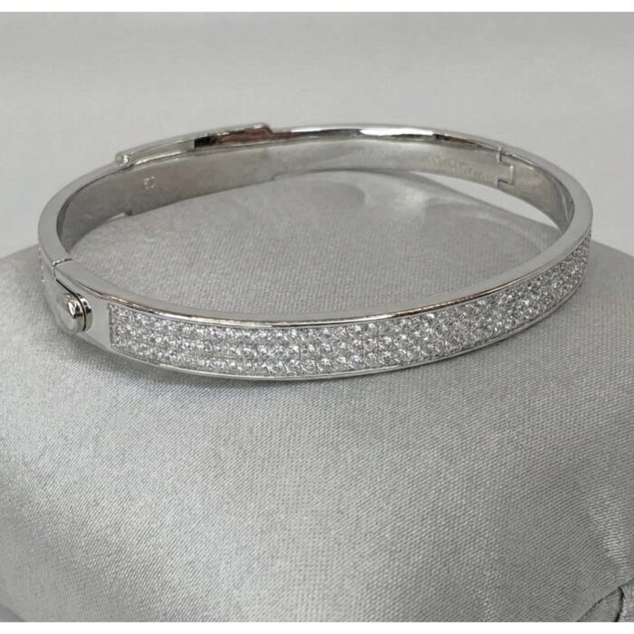 Minimalist sterling silver CZ bracelet for everyday wear