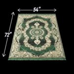 Floral border green area rug for home décor