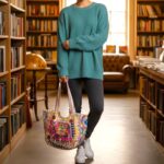 Kashmiri embroidery Tote Bag - Elephant - Pink - Image 2