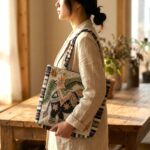 Elephant Tote Bag with Zipper Closure - White