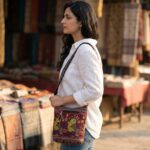 Jacquard Sling Bag with Embroidery - Maroon - Image 2