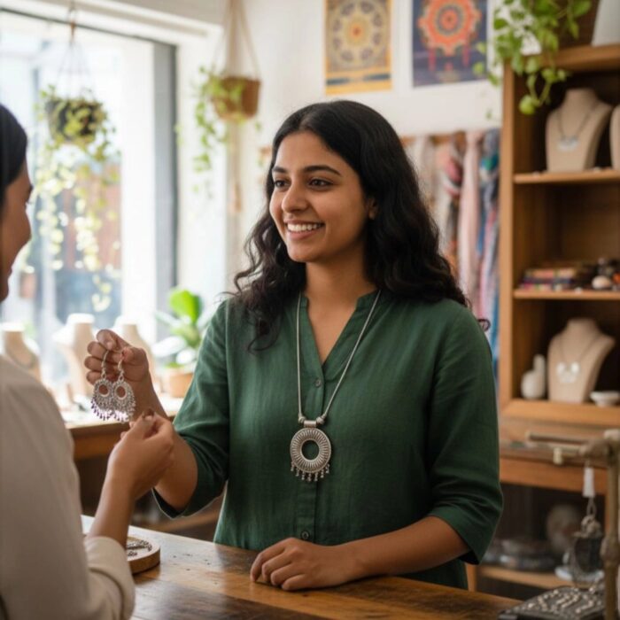 Oxidized Pendant chain necklace - Image 2