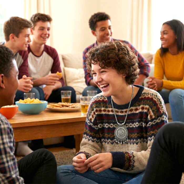 Oxidized Pendant chain necklace - Image 2