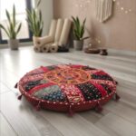 Decorative bohemian pouf cover for living room
