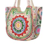 Kashmiri embroidery Tote Bag - Sun - Red - Image 3