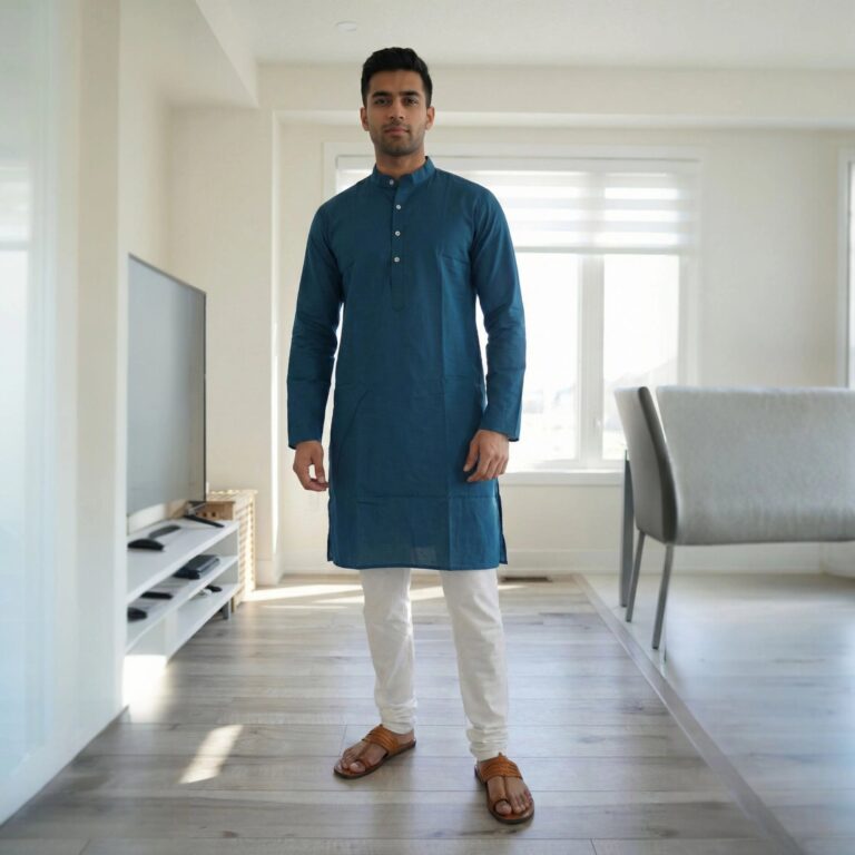 Elegant Men's Cotton in Blue