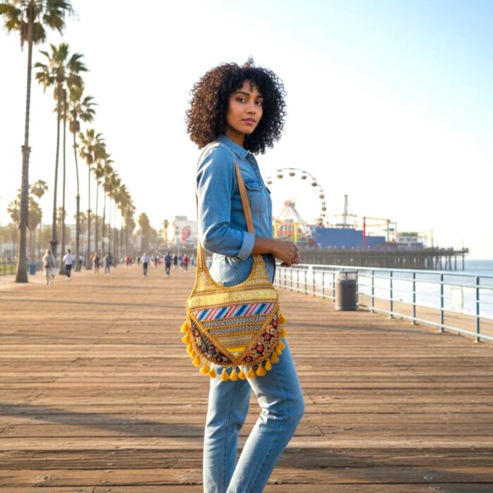 Tassel Handbag Embroidered Deluxe Beaded - Image 2