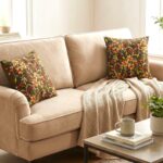 Set of 2 - Embroidered Cushion Cover - Brown