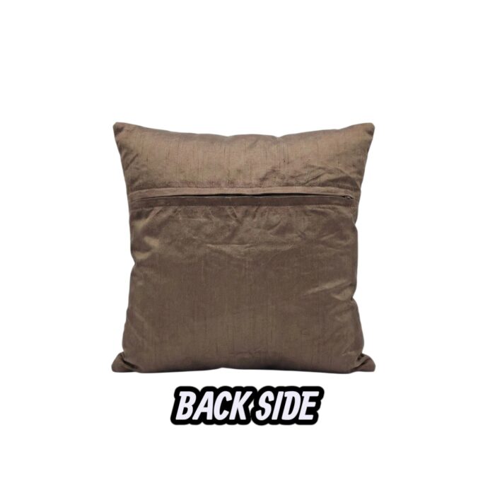 Set of 2 - Embroidered Cushion Cover - Brown - Image 4