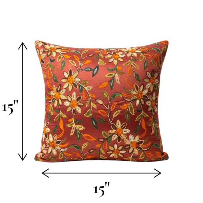 Cotton cushion cover 15x15 inches red