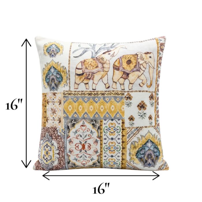 Set of 2 - Cotton Cushion Cover - Elephant - Image 3