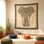 Boho Elephant Black-White Tapestry - Big - Image 2
