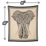Boho Elephant Black-White Tapestry - Big - Image 4